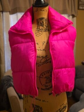 Women's Hot Pink Quilted Puffer Vest - Lightweight Layering